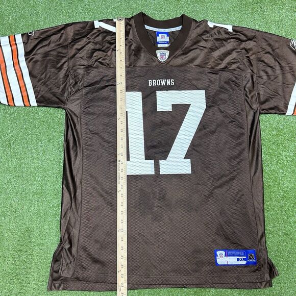 Cleveland Browns Jersey Mens Extra Large Brown Edwards #17 Reebok NFL Vintage - Picture 9 of 10